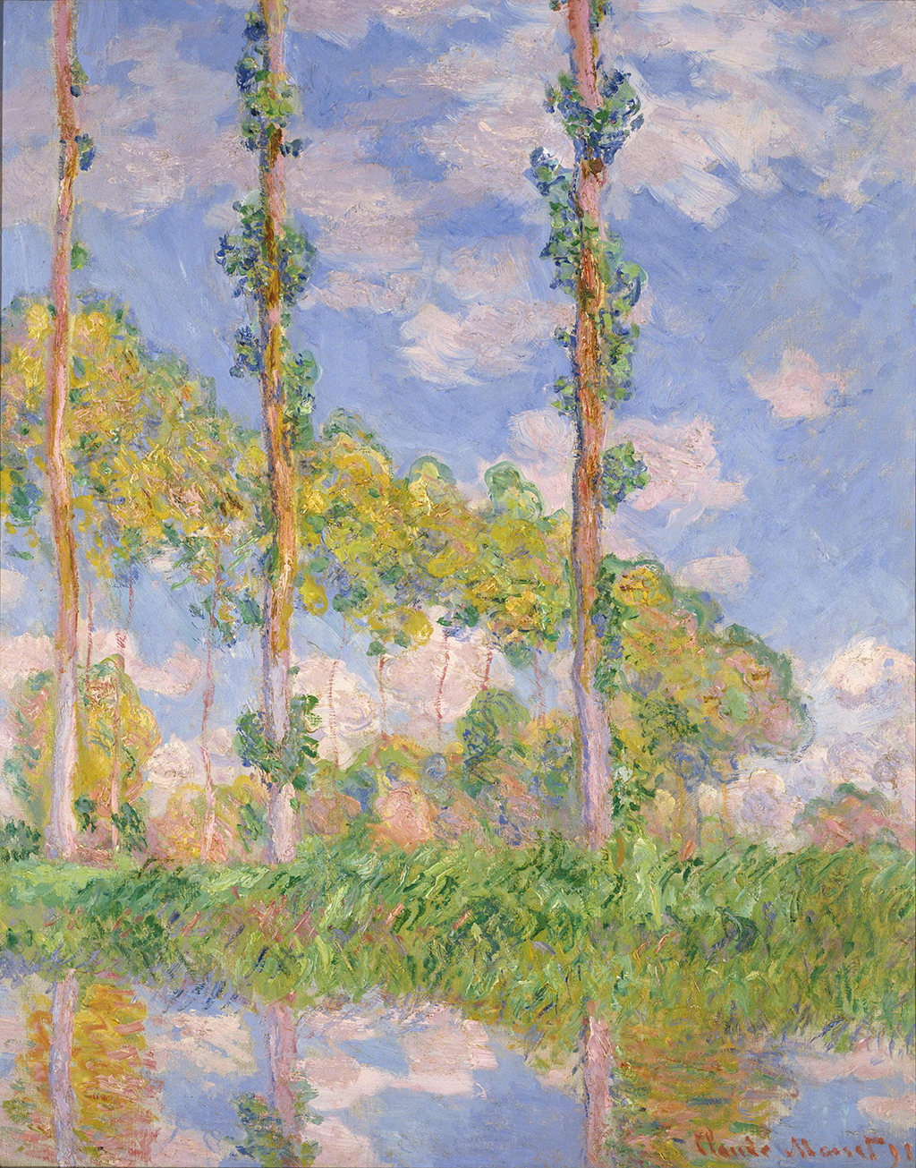 Poplars in the Sun, 1891 in Detail Claude Monet
